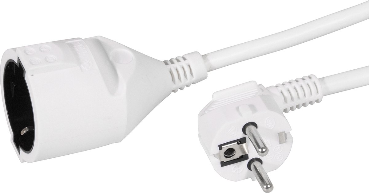 Bachmann 341285 Ström Förlängningskabel Vit 3.00 m H05VV-F 3G 1,5 mm²