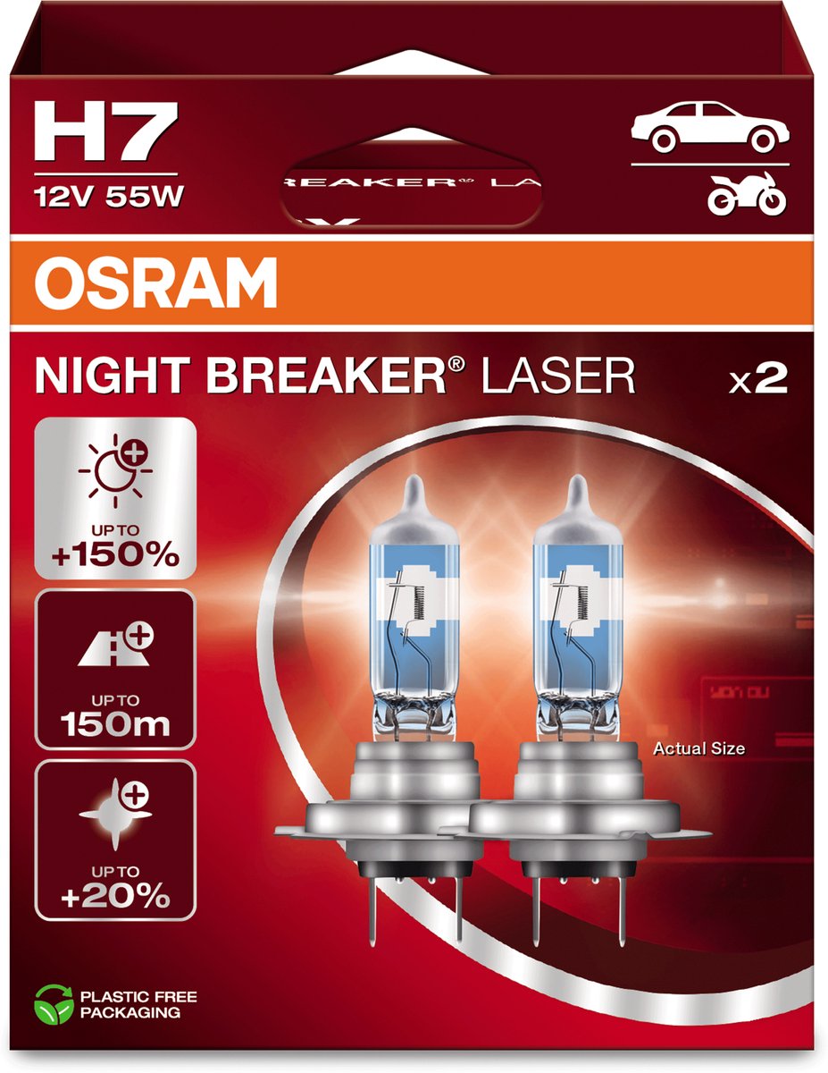Osram Automotive 64210NL-2HB Halogenlampa Night Breaker® Laser Next Generation H7 55 W 12 V