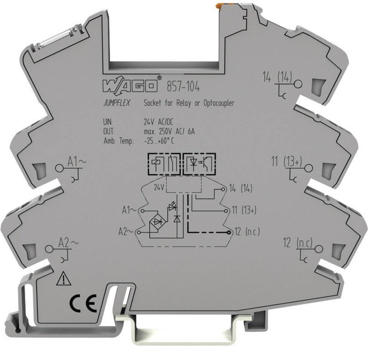 WAGO 857-104 Reläsockel (B x H x D) 6 x 81 x 94 mm 1 st