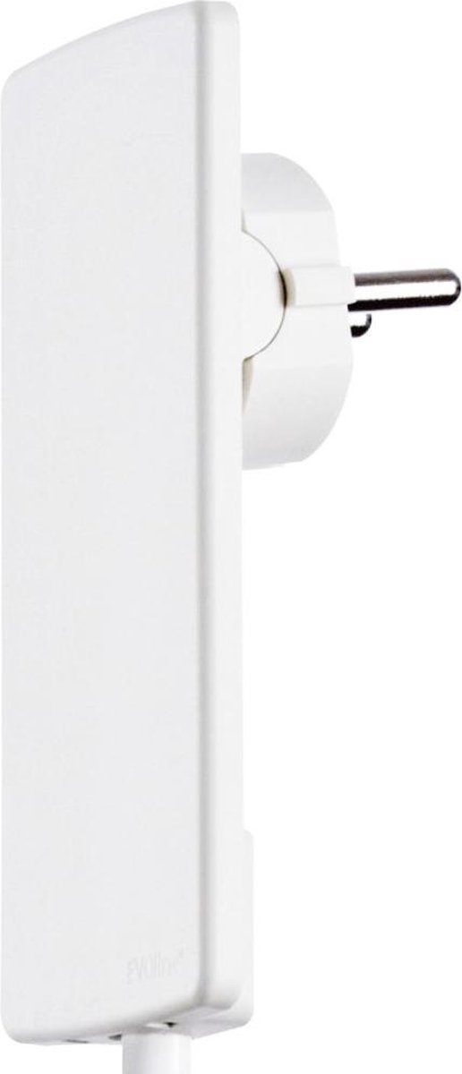 EVOline 1510.0000.0300 Stickpropp flat Plast med urkopplingshjälp 230 V Vit IP20