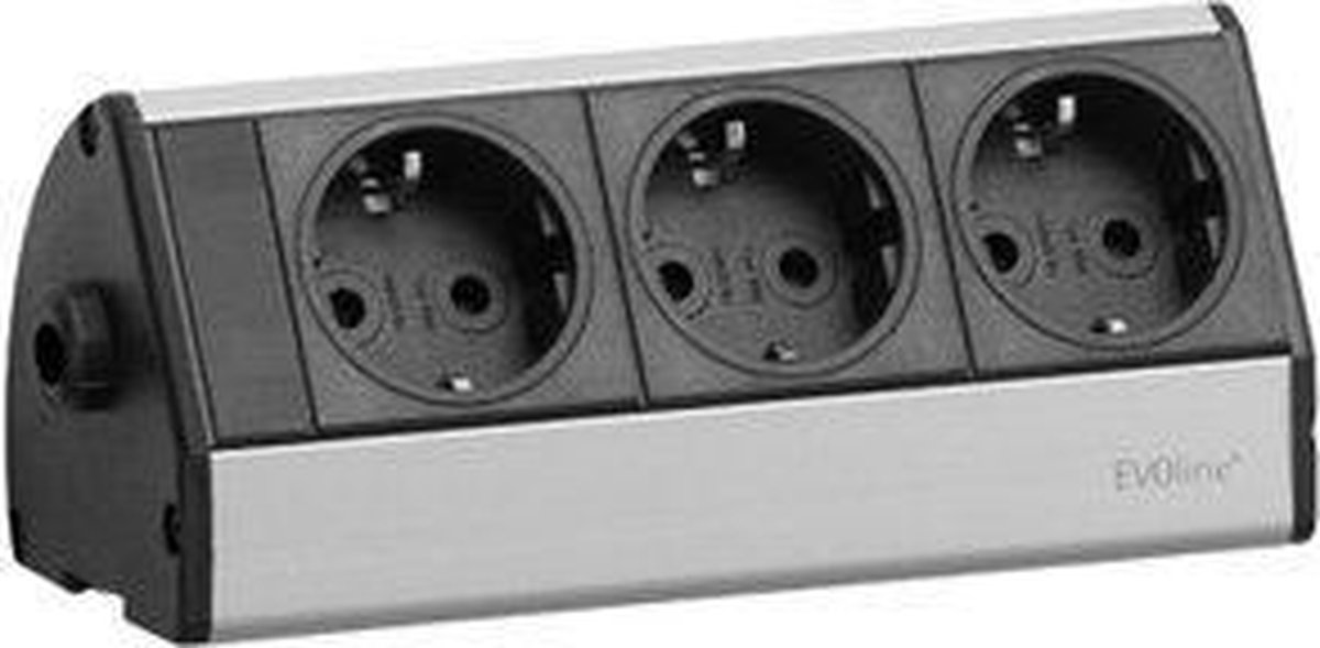 EVOline 93000403 Grenuttag Svart, Silver Skyddskontakt 1 st