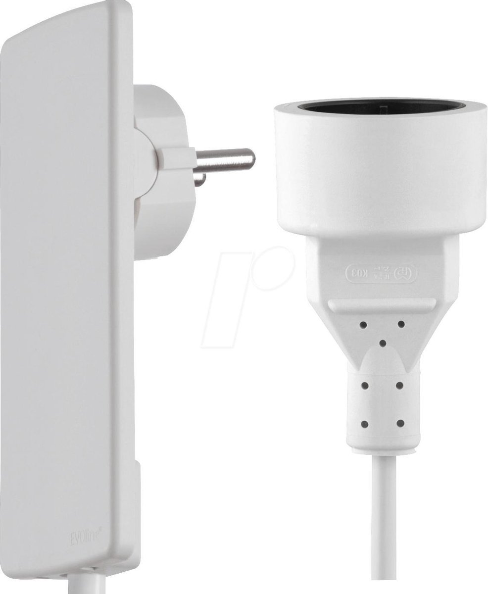 EVOline 151000155300 Ström Förlängningskabel 16 A Vit 1.50 m H05VV-F 3G 1,5 mm²