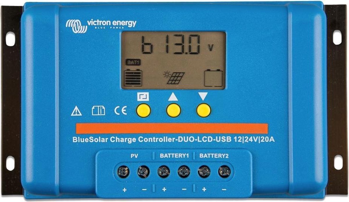 Victron Energy Blue-Solar PWM-LCD&USB Solenergi laddningsstyrenhet PWM 12 V, 24 V 30 A