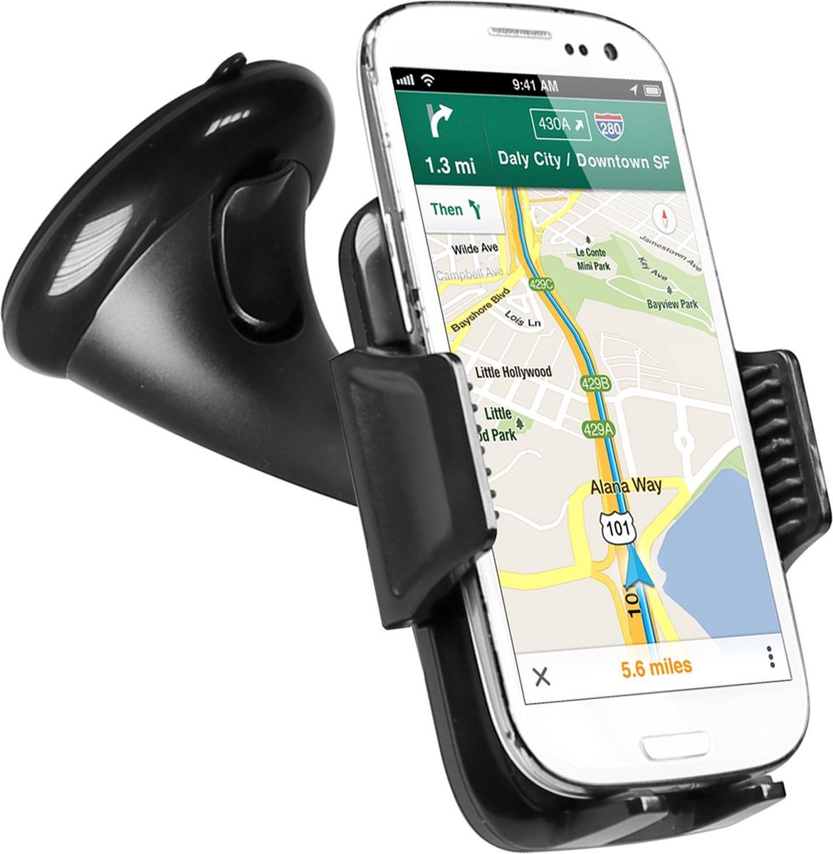 sbs mobile Sugkopp Mobilhållare för bil 360° vridbar 55 - 85 mm