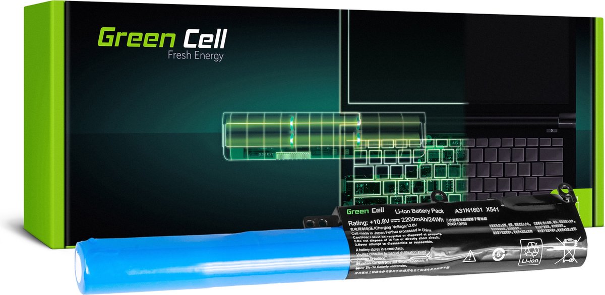 Green Cell Laptop batteri A31N1601 A31LP4Q 10.8 V 2200 mAh Asus