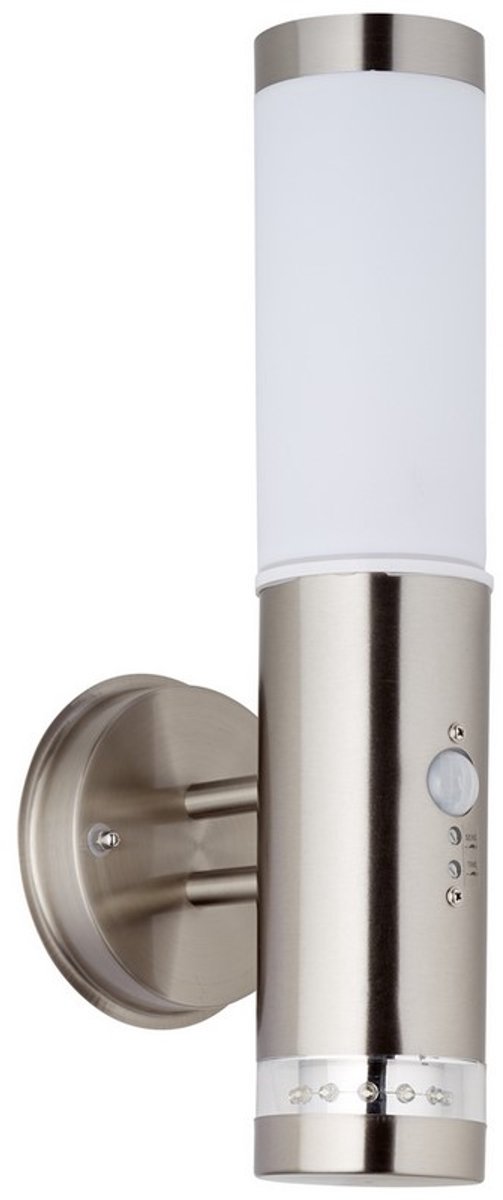 Brilliant Bole G96131/82 Utomhusväggbelysning med rörelsedetektor Halogen E27 60 W Rostfritt stål