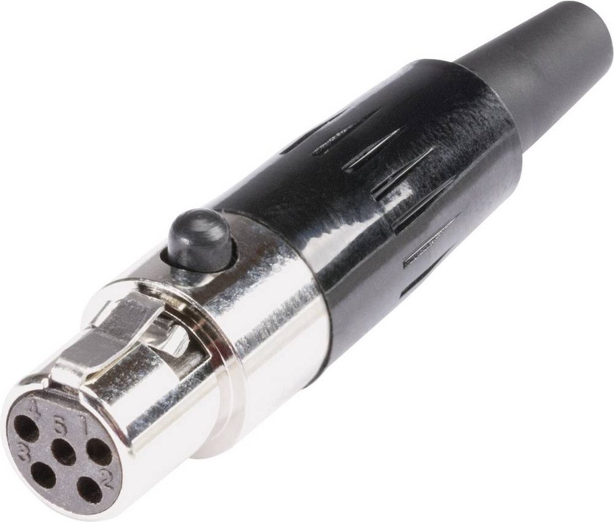 Hicon HI-XMCF5 Miniatyr-XLR-stiftkontakt Hona rak Antal poler: 5 Silver 1 st