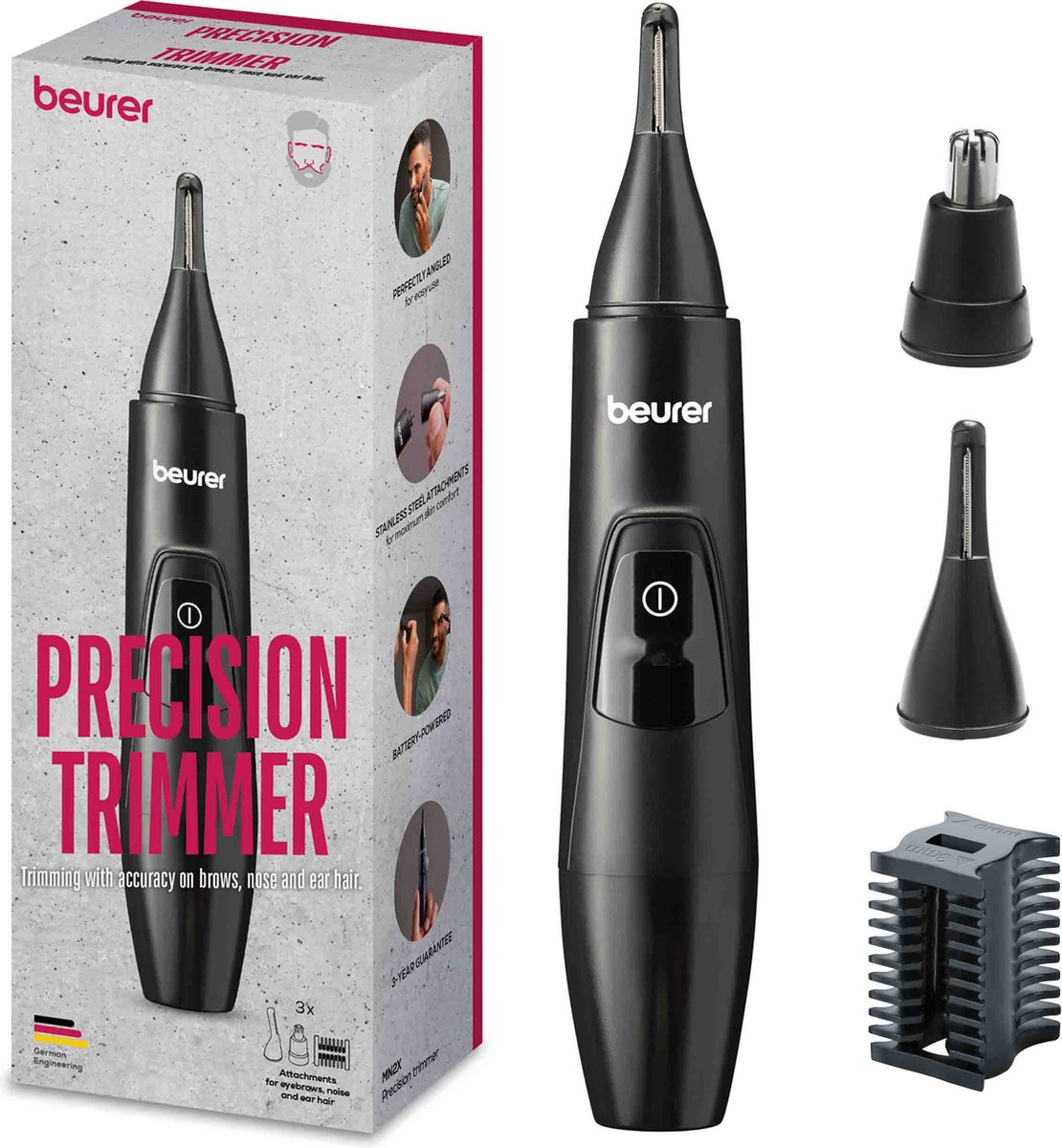 Beurer MN2X Präzisionstrimmer Precisionstrimmer sköljbar Svart