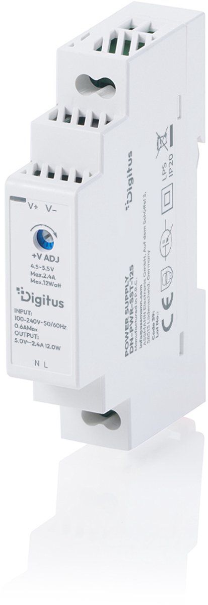 Digitus DN-PWR-SST-125 DIN-skena nätaggregat 5 V/DC 2.4 A 12 W Innehåll 1 st