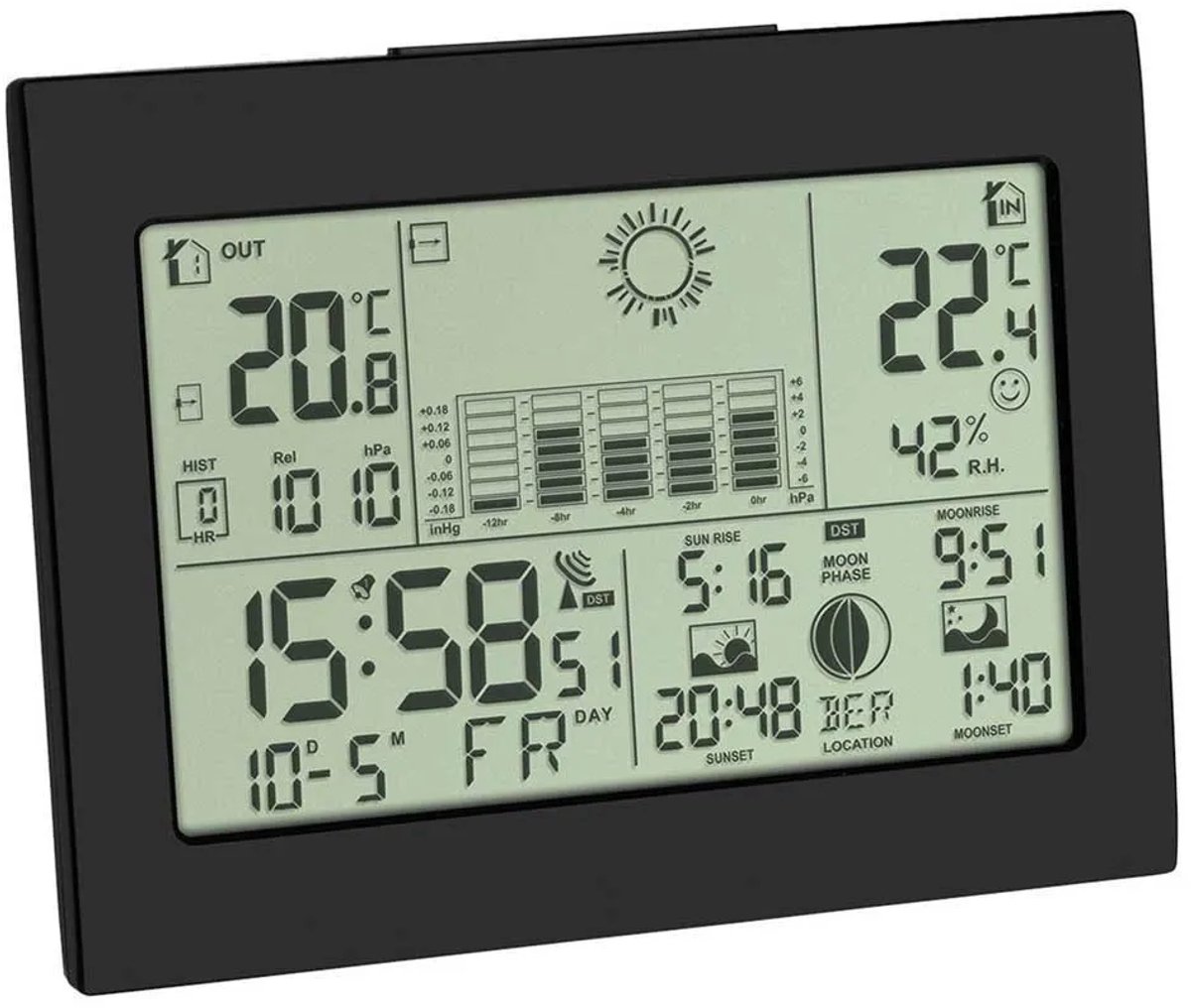 TFA Dostmann HORIZON 35.1155.01 Trådlös digital väderstation Antal max. sensorer 3