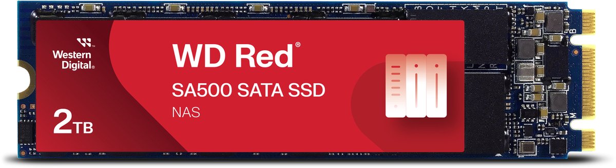Western Digital WD Red™ SA500 2 TB SSD-hårddisk SATA M.2 2280 M.2 SATA 6 Gb/s Box WDS200T1R0B