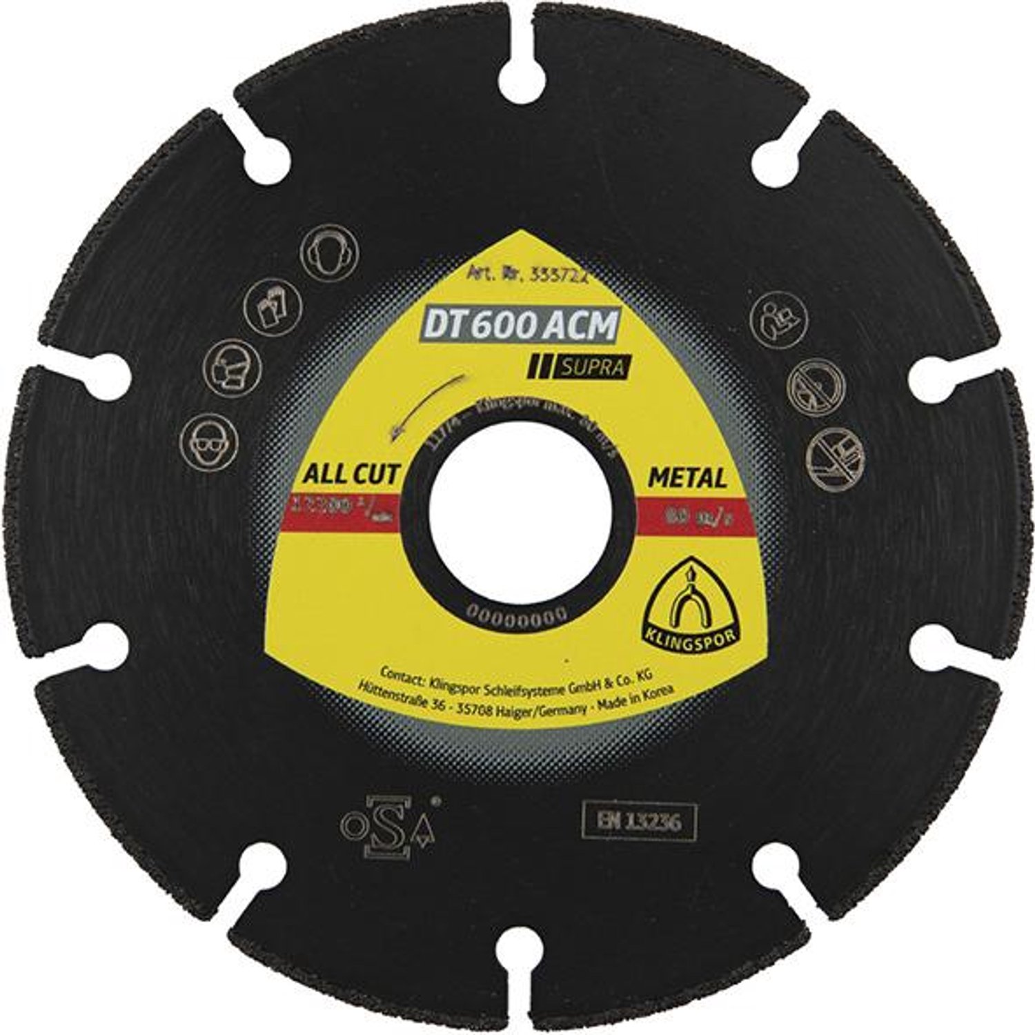 Klingspor 355720 DT 600 ACM Supra Diamantkapskiva Diameter 115 mm 1 st