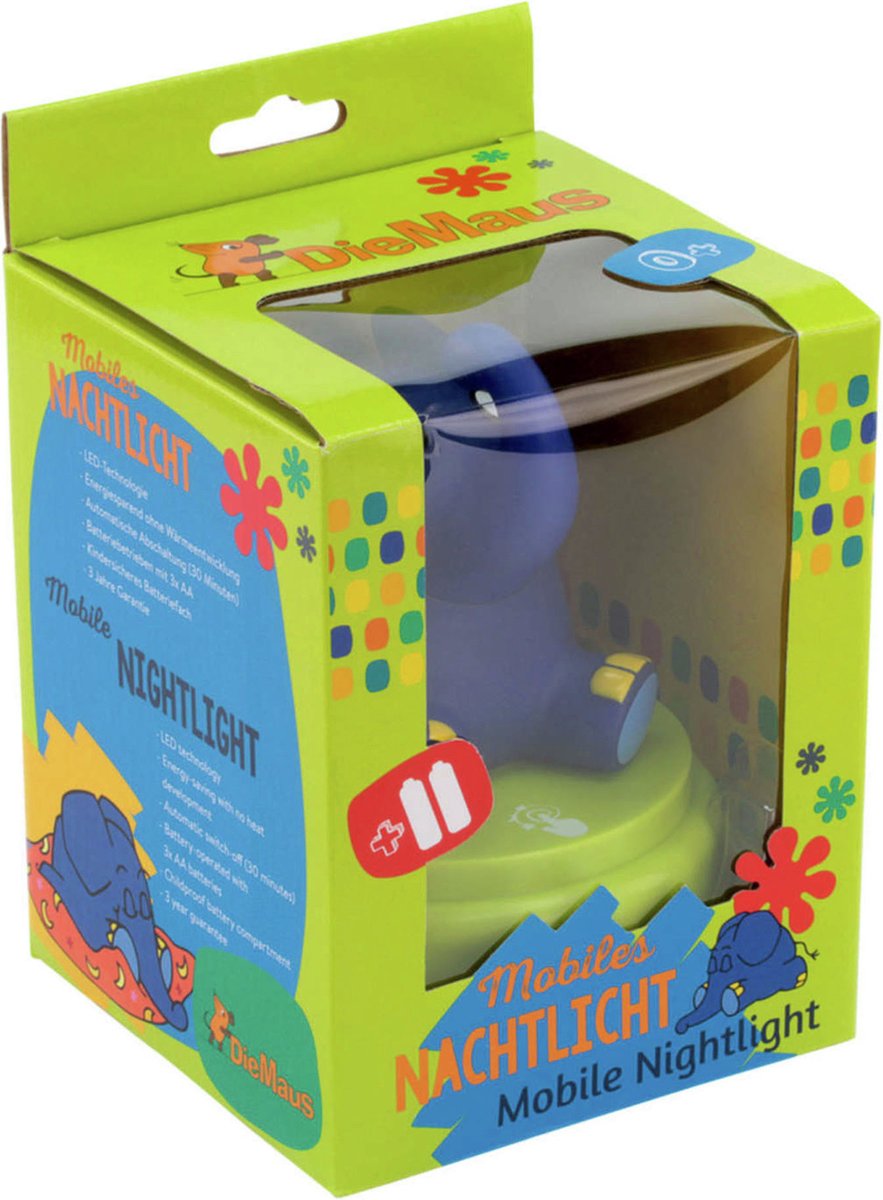 Ansmann Elephant 1800-0017-510 LED-nattlampa Elefant LED Blå
