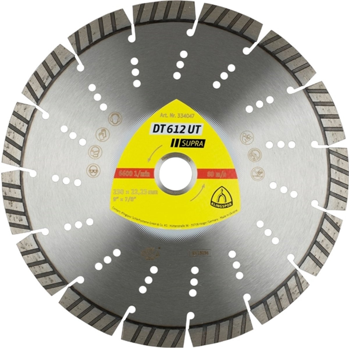 Klingspor 334047 DT 612 UT Supra Diamantkapskiva Diameter 230 mm 1 st