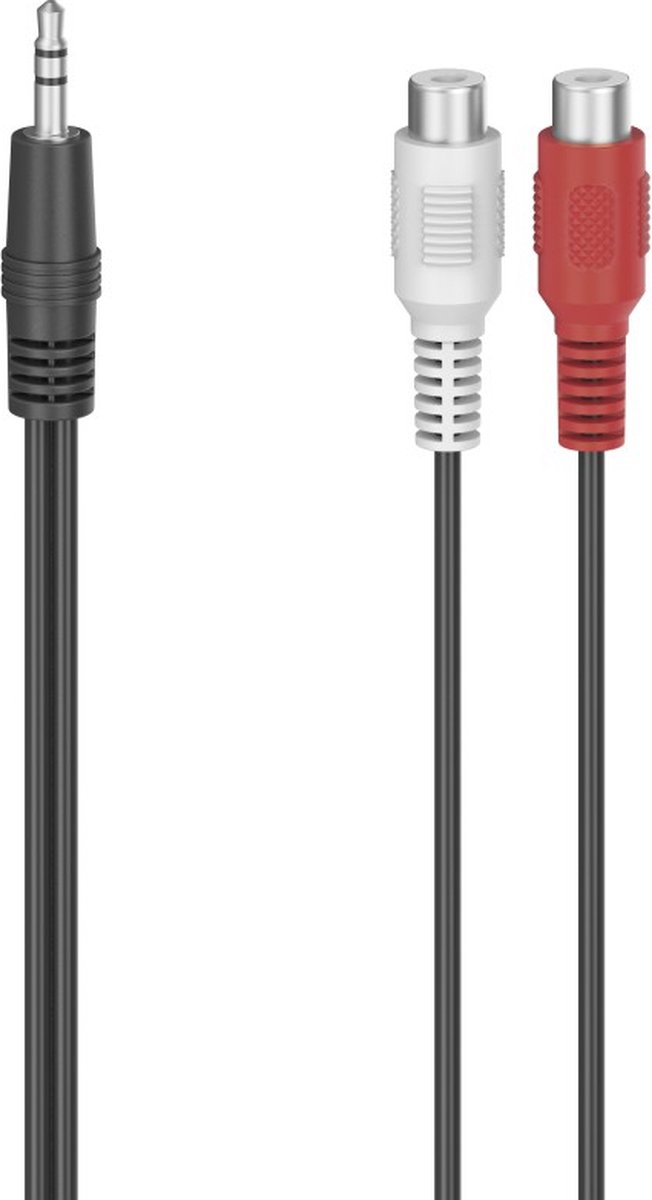 Hama 00205185 RCA / Teleplugg Audio Adapter [1x Teleplugg 3.5 mm - 2x RCA-anslutning] Svart