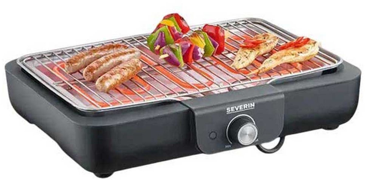 Severin PG 8554 Bordsgrill Bord kabel, steglös temperaturregulator Svart/Silver