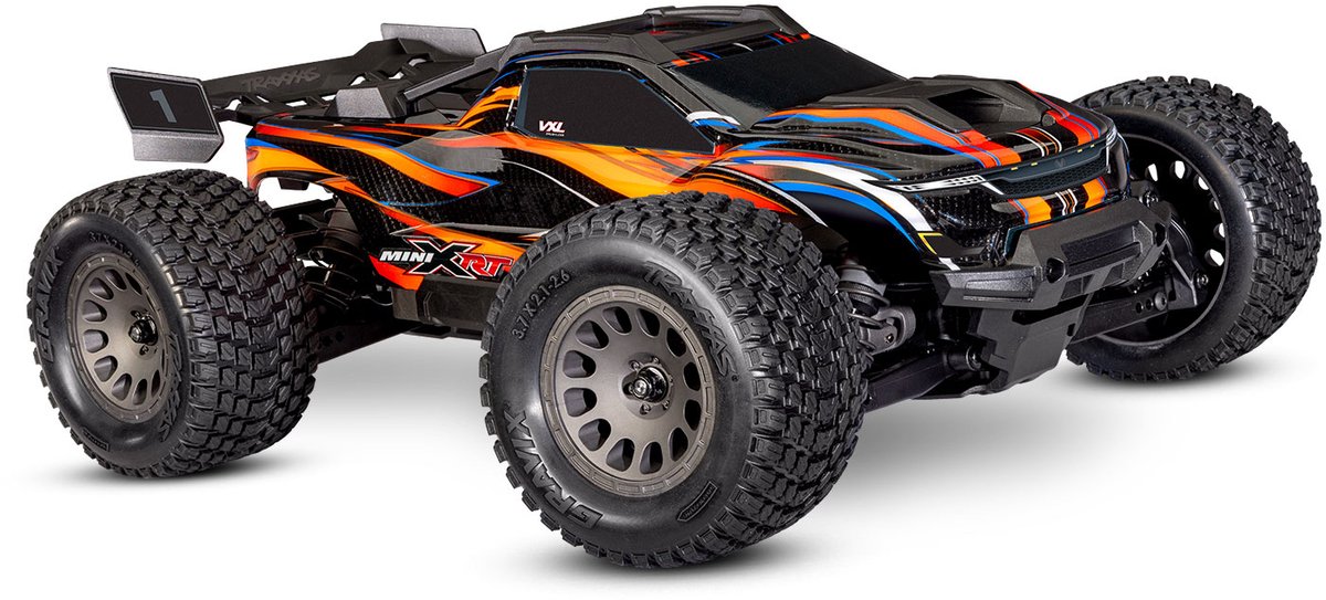 Traxxas Mini XRT VXL-3s Orange Borstlös motor 1:10 RC modellbil Elektrisk Monstertruck Fyrhjulsdrift (4WD) RtR 2,4 GHz