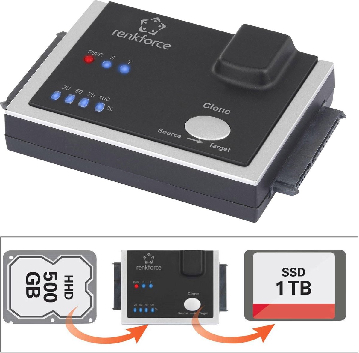 Renkforce 1x HDD-kloningsstation SATA