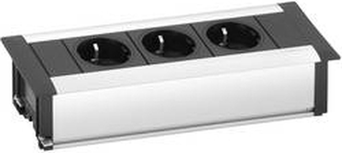 EVOline 159610000900 Grenuttag 3x Aluminium, Svart Skyddskontakt 1 st