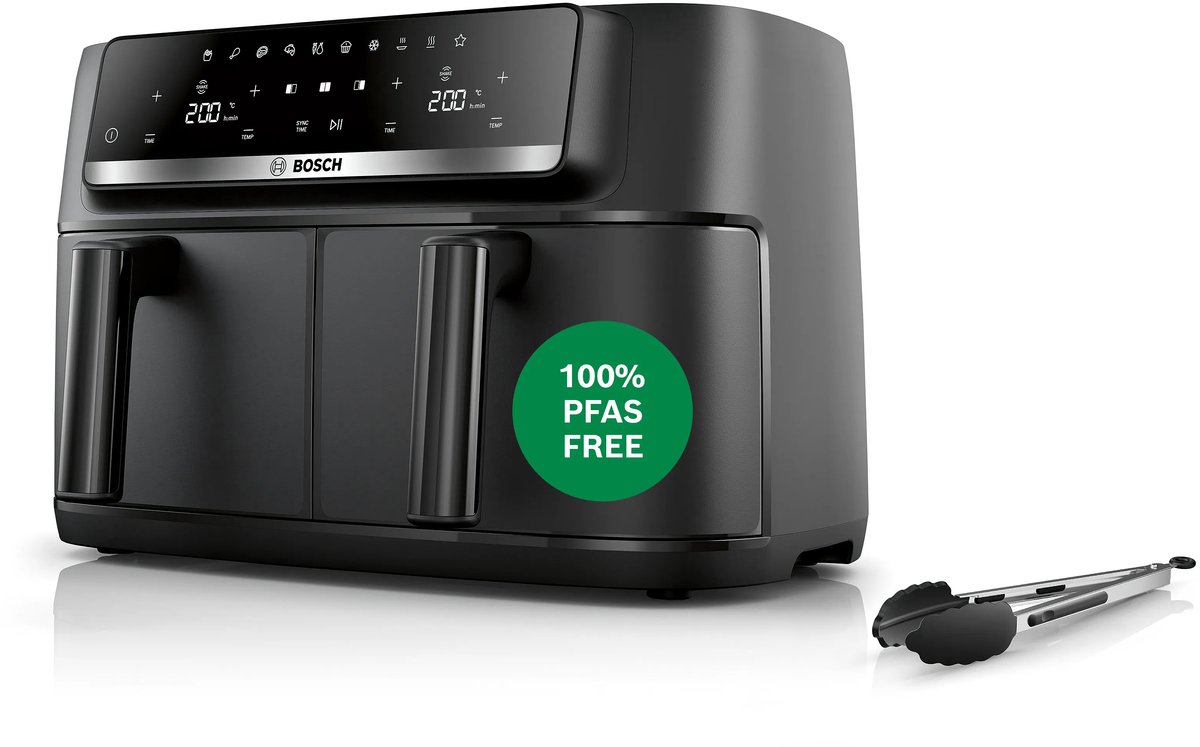 Bosch Serie 4, Double Drawer Air Fryer 9 l 2500 W Svart
