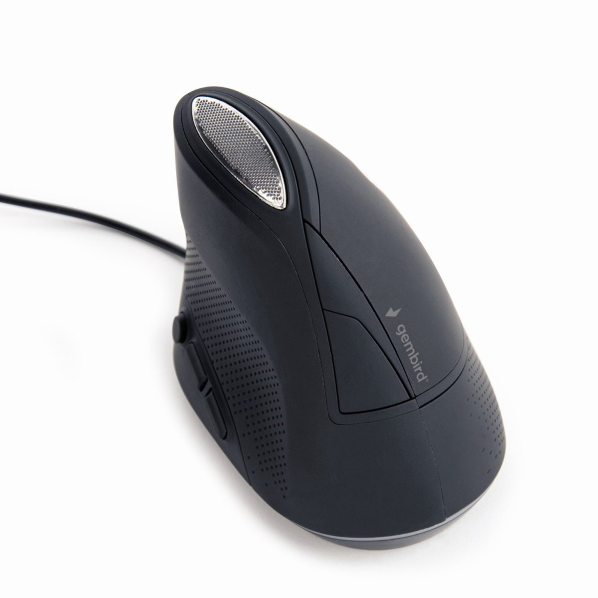 Gembird MUS-ERGO-03 Ergonomisk mus Sladd Optisk Grå 6 Knappar 800 dpi, 1600 dpi, 2400 dpi, 3200 dpi