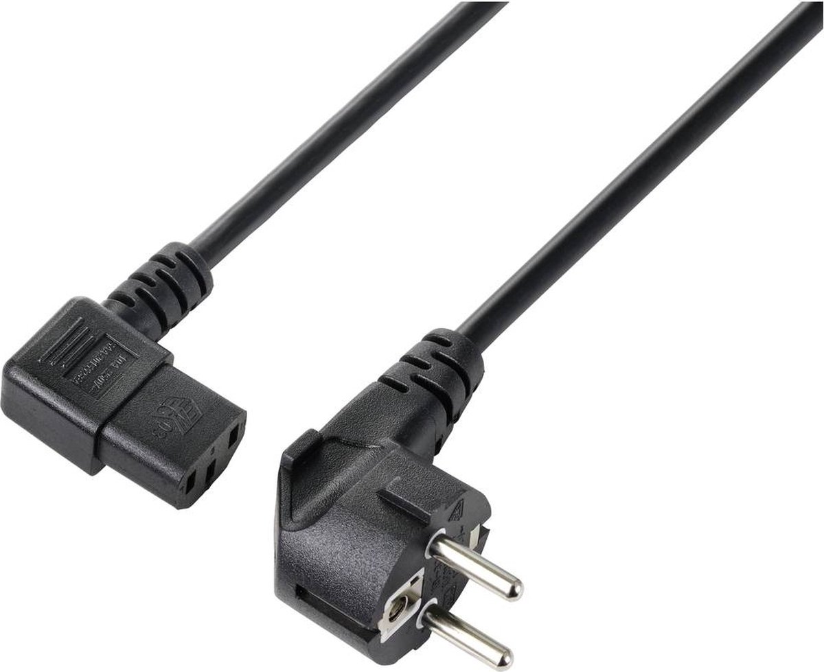 Sygonix SY-5243886 IEC Anslutningskabel Svart 7.50 m