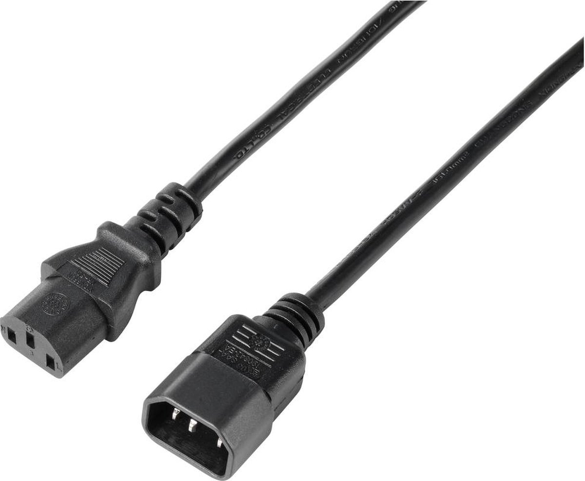 Sygonix SY-5243894 IEC Förlängningskabel Svart 5.00 m