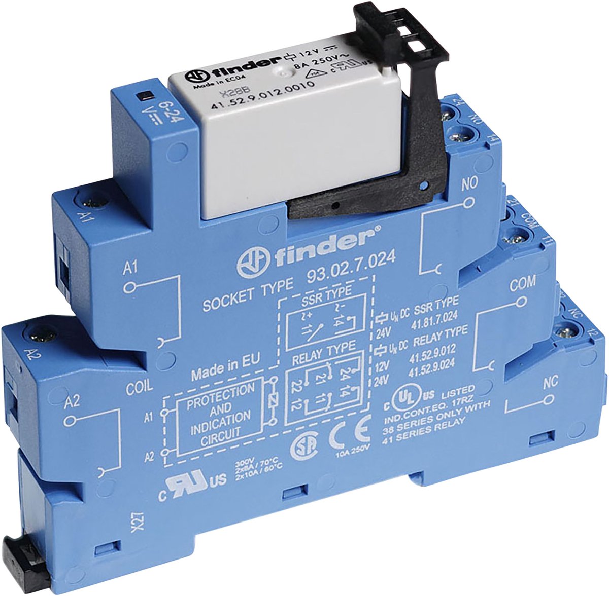 Finder 38.52.7.024.0050 Koppar-relä 24 V/DC 8 A 2 switch 1 st