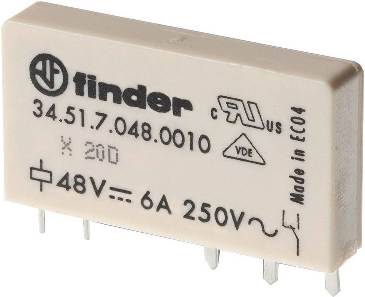 Finder 34.51.7.060.0000 Kretskort-relä 60 V/DC 6 A 1 switch 1 st