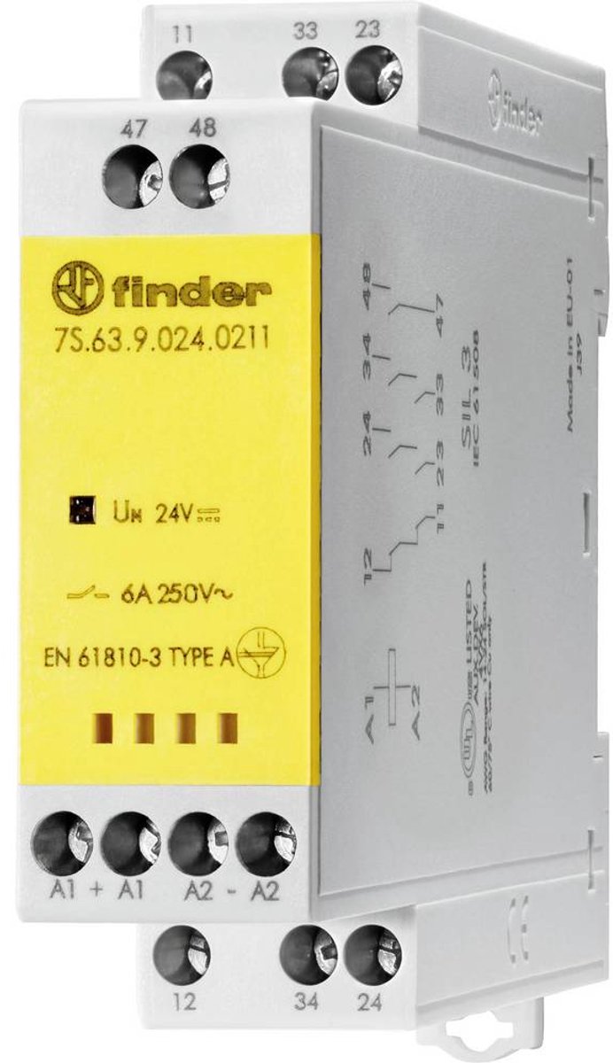 Finder 7S.63.9.024.0211 Koppar-relä Nominell spänning: 250 V Växelström (max): 6 A 2 NO, 1 NC 1 st