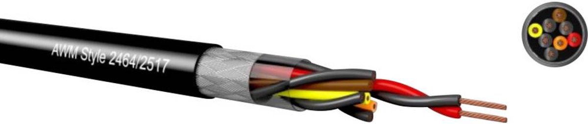Kabeltronik UL-2-LiYCY Styrledning 6 x 0.14 mm² Svart 097062609 Metervara