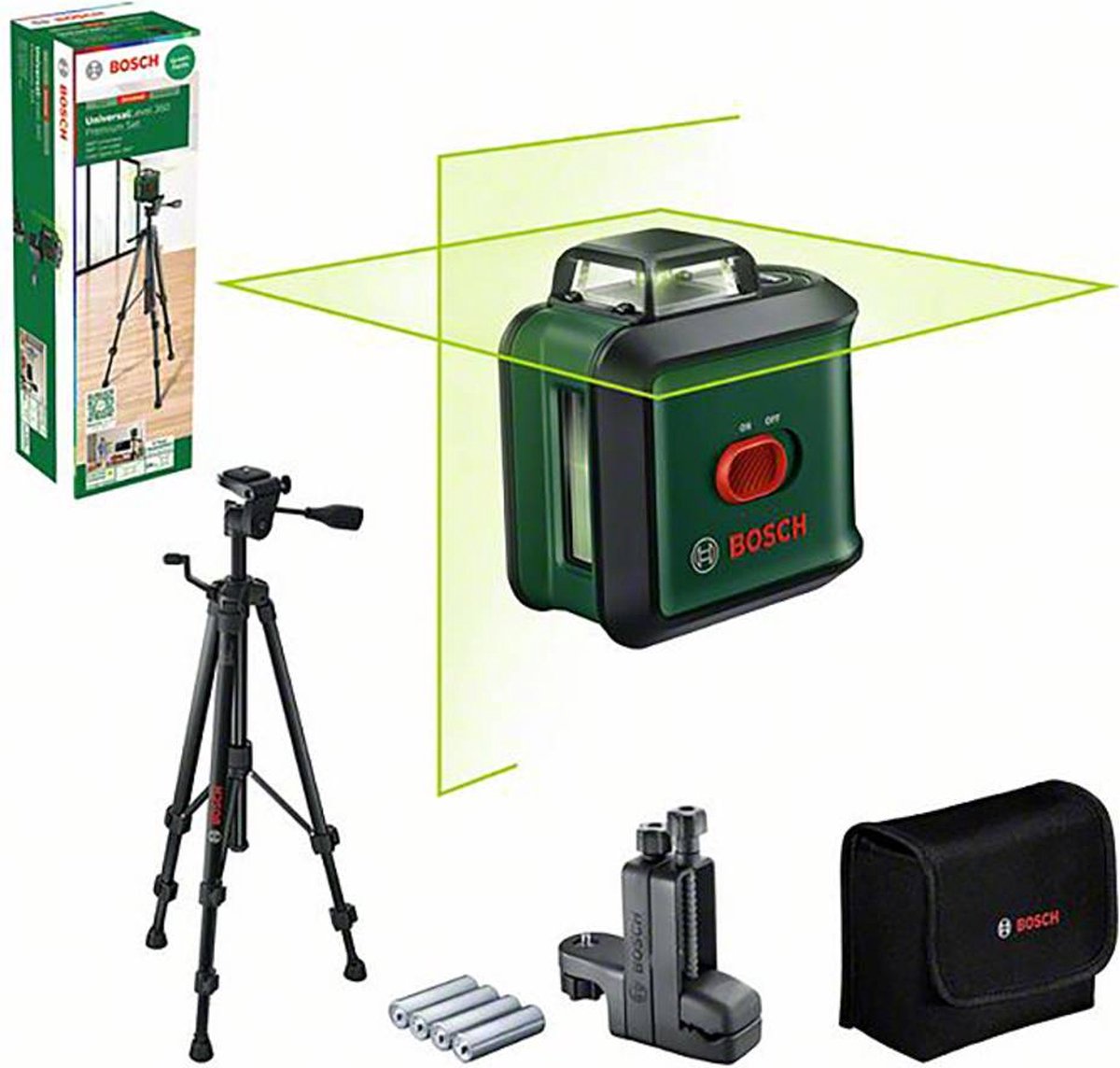 Bosch Home and Garden UniversalLevel 360 Premium-Set Korslinjelaser Räckvidd (max.): 12 m