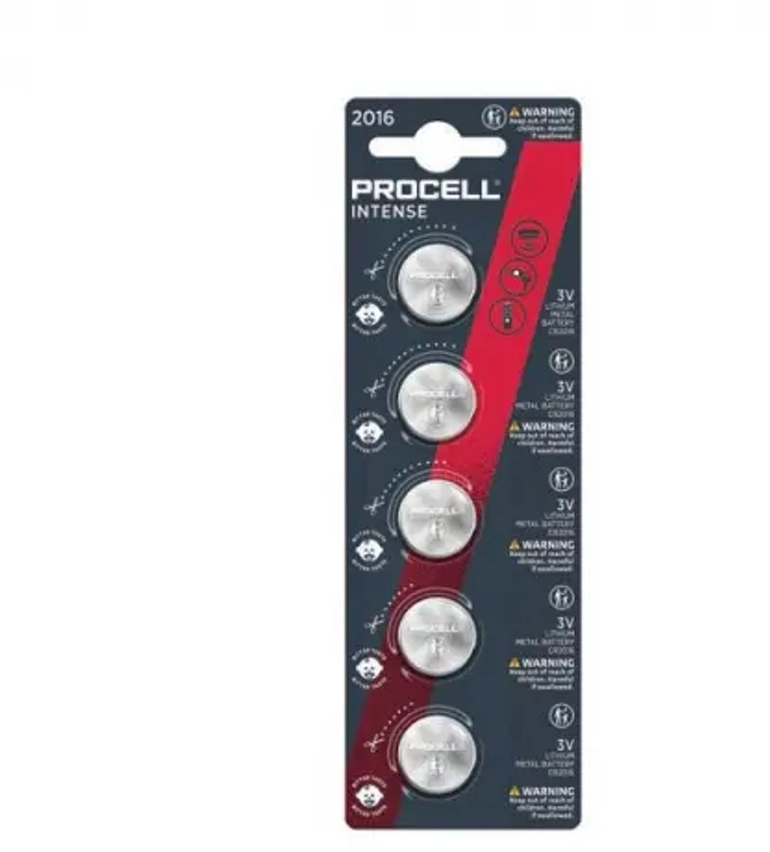 PROCELL Knappcell CR 2016 3 V 5 st Litium Procell Intense