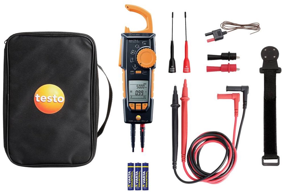 testo 0590 7703 03 Strömtång digital CAT III 1000 V, CAT IV 600 V Display (Beräkningar): 6000