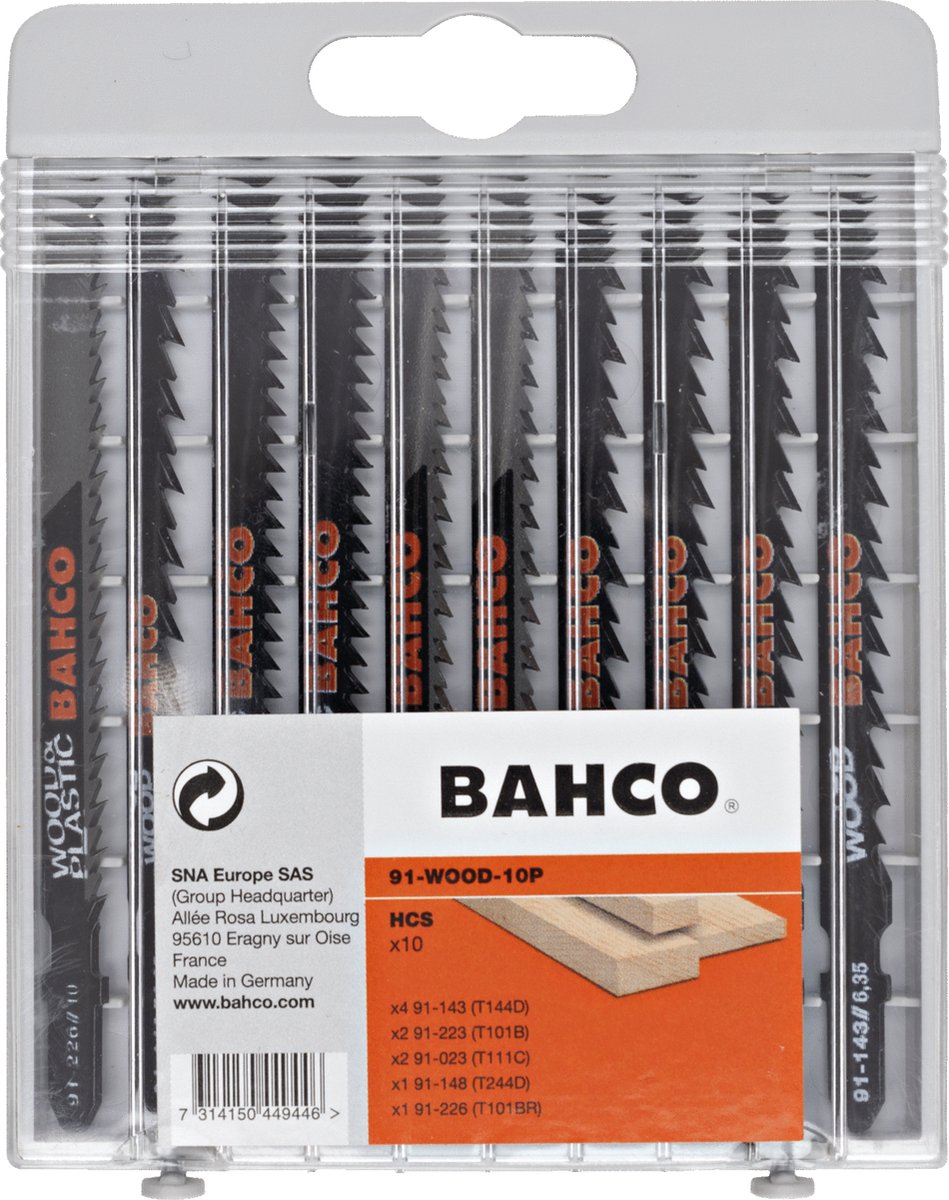 Bahco 91-WOOD-10P Sticksågsblad 1 set