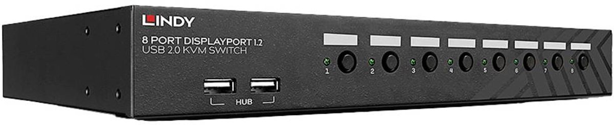 LINDY 8 Port DisplayPort 1.2 USB 2.0 KVM Switch 8 Port KVM-switch Display-Port 3840 x 2160 Pixel
