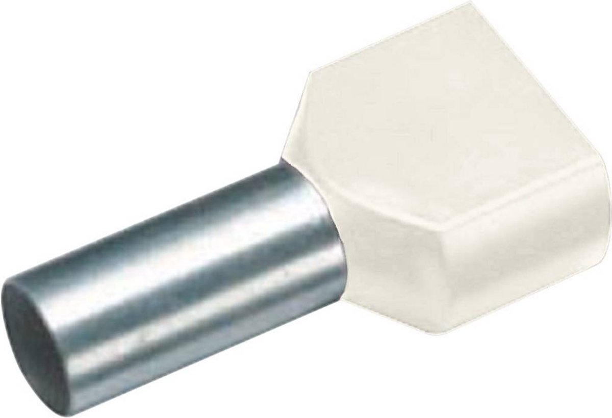 Vogt Verbindungstechnik 470914D Dubbla ändhylsor 16 mm² Delisolerad Elfenbensvit 100 st