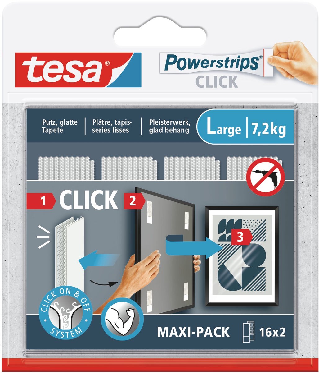 tesa Powerstrips CLICK Large 16x 2 st.