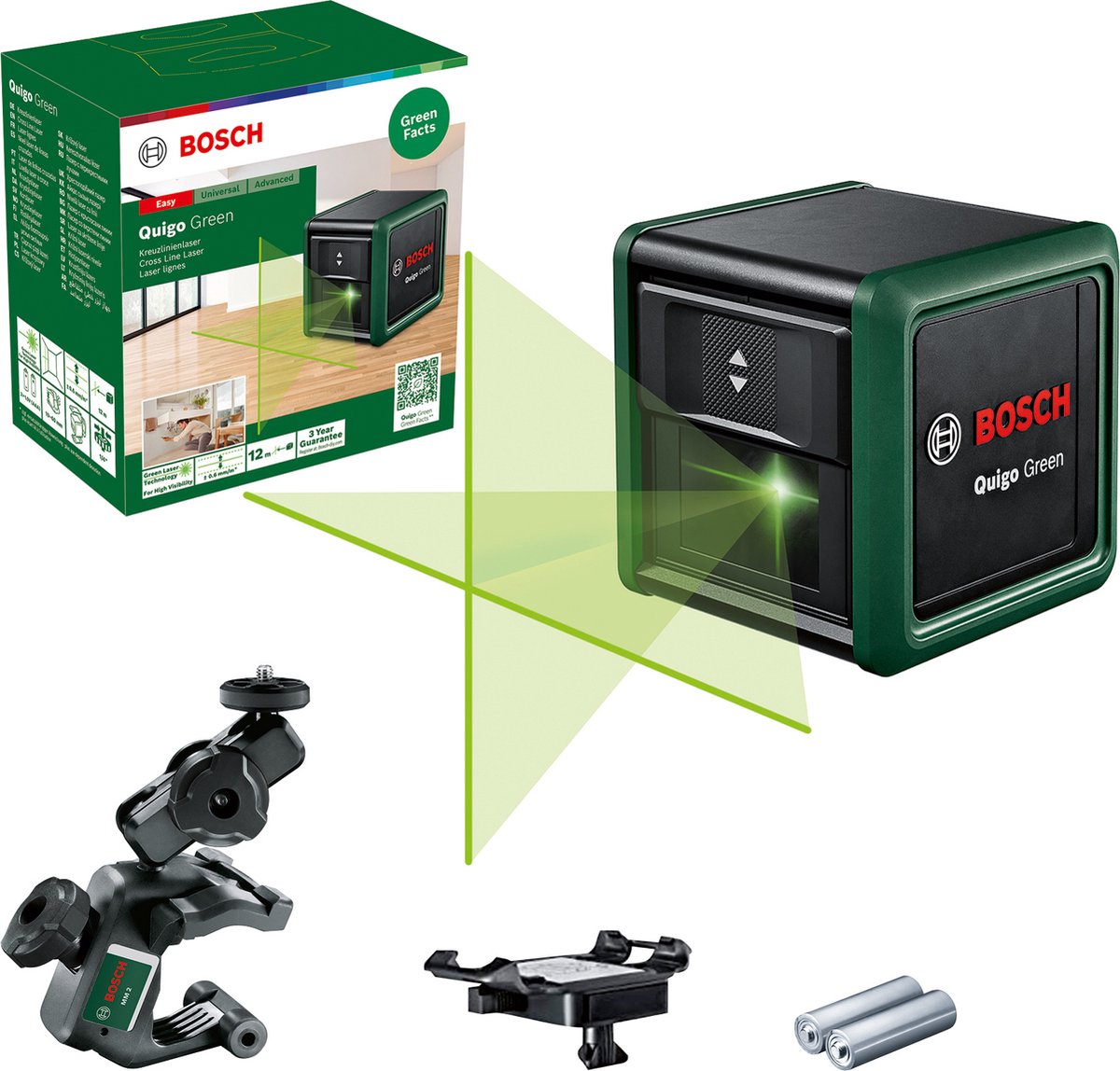 Bosch Home and Garden Quigo Green II Korslinjelaser Räckvidd (max.): 12 m
