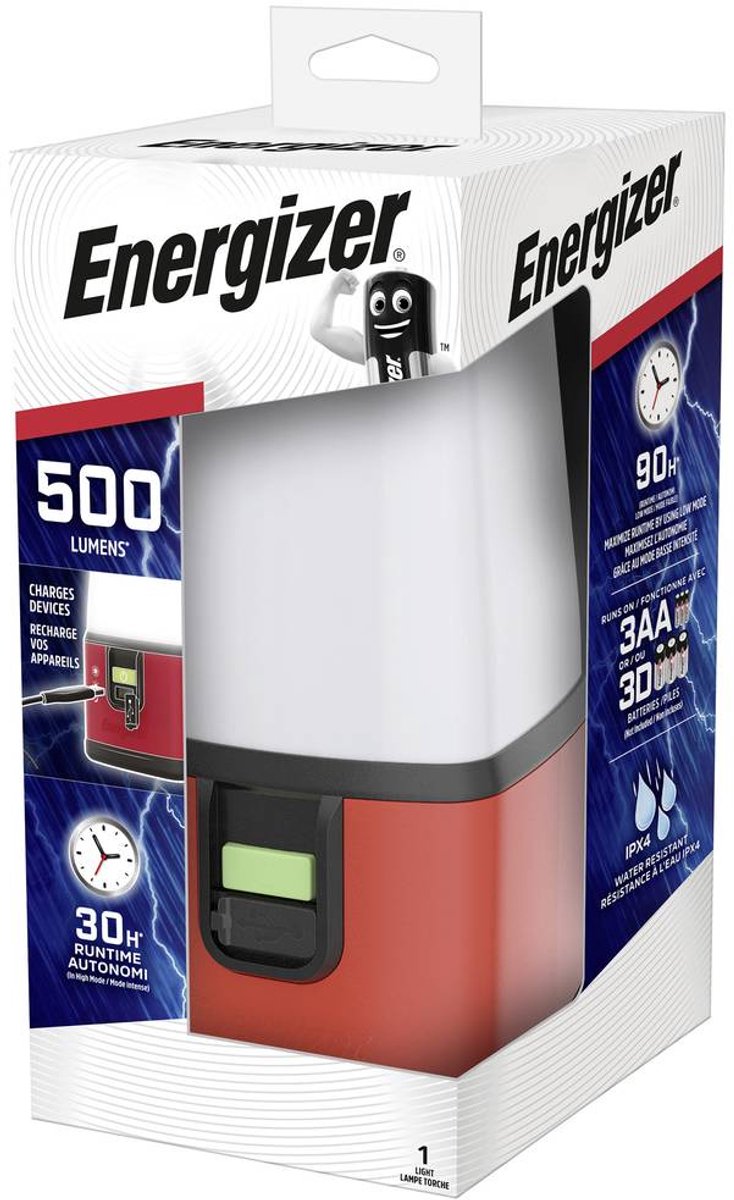 Energizer E304157700 360° Camping Campinglykta LED 500 lm batteri Röd/Svart