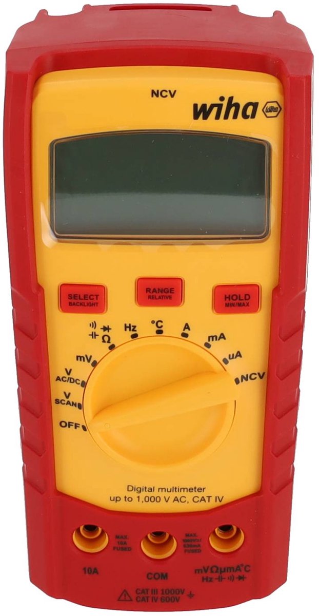 Wiha 45215 Handmultimeter digital Grafisk display CAT III 1000 V, CAT IV 600 V