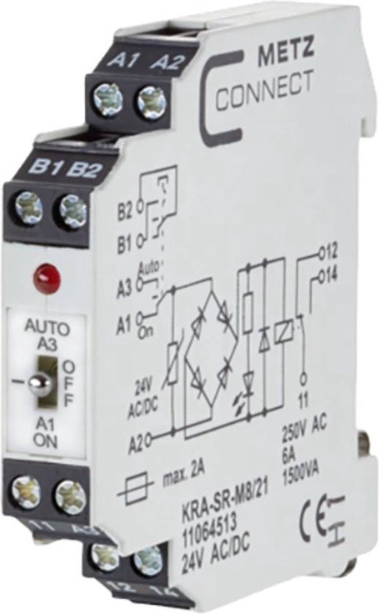 Metz Connect 11064513 kopplingskkomponent 24, 24 V/AC, V/DC (max) 1 switch 1 st