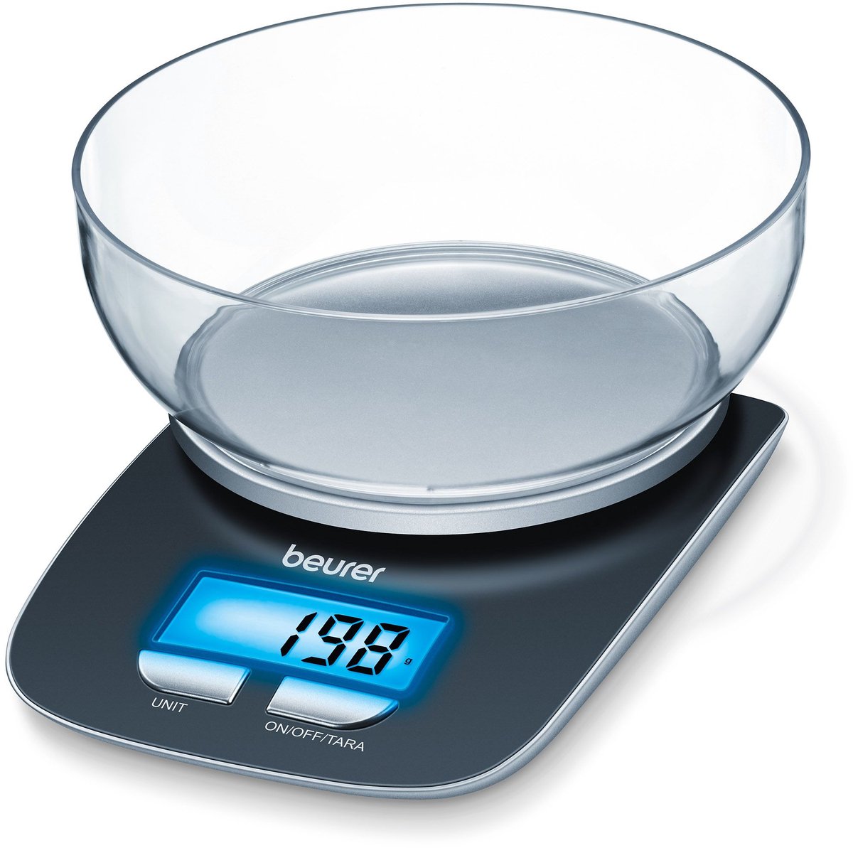 Beurer KS25 Köksvåg digital med måttskål Vägningsområde=3 kg Svart 220 x 150 x 50