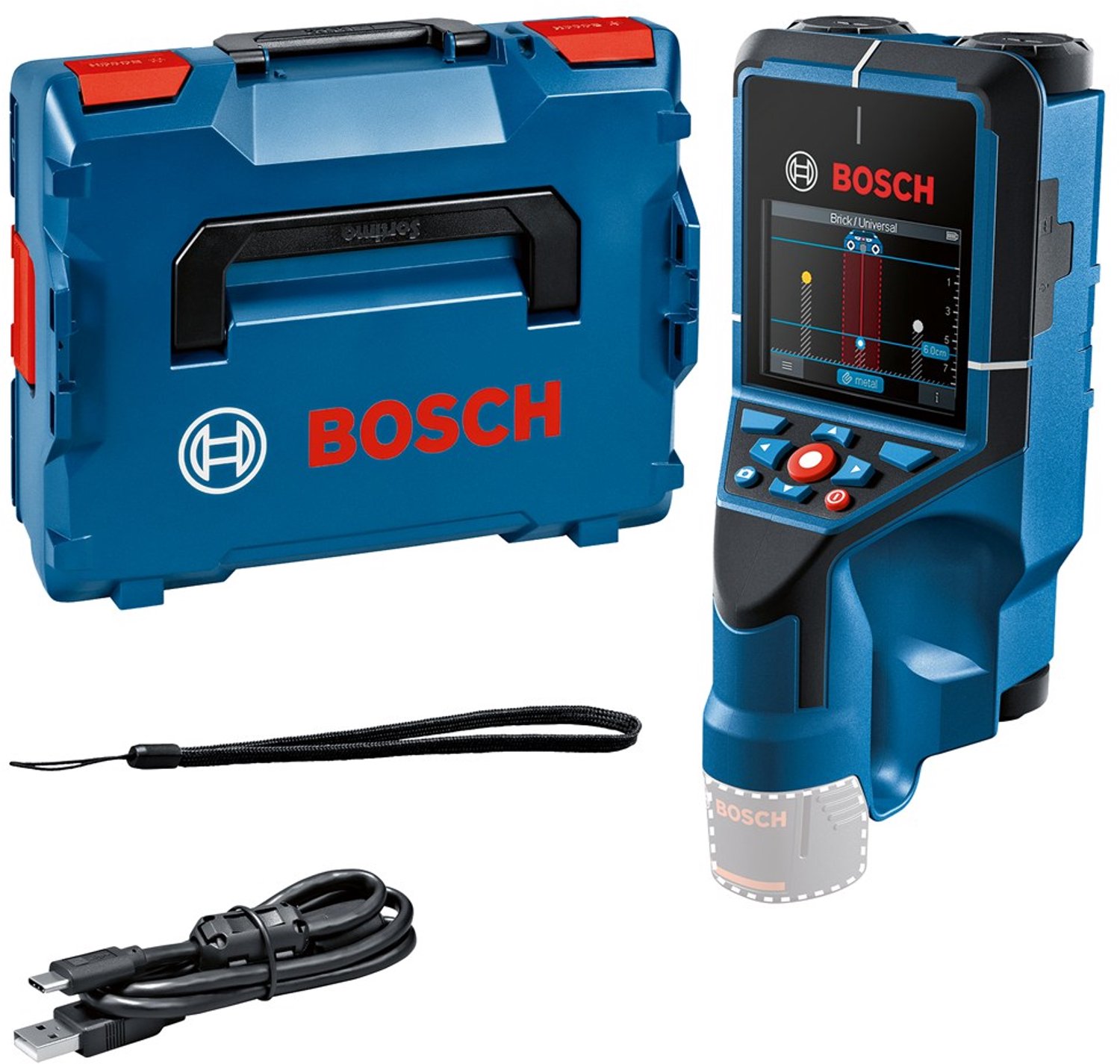 Bosch Professional Digital väggscanner D-Tect 200 C Prof. EU 0601081608 Lastdjup (max.) 20 m Lämplig för strömförande ledningar, Järnmetall, Trä, Plast