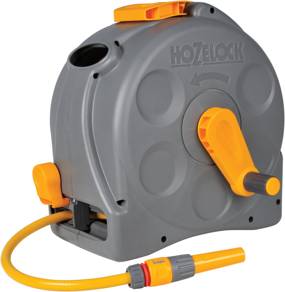Hozelock 2415R0000 2415R0000 Slangupprullare 25 m 1/2 tum 1 st Grå, Gul