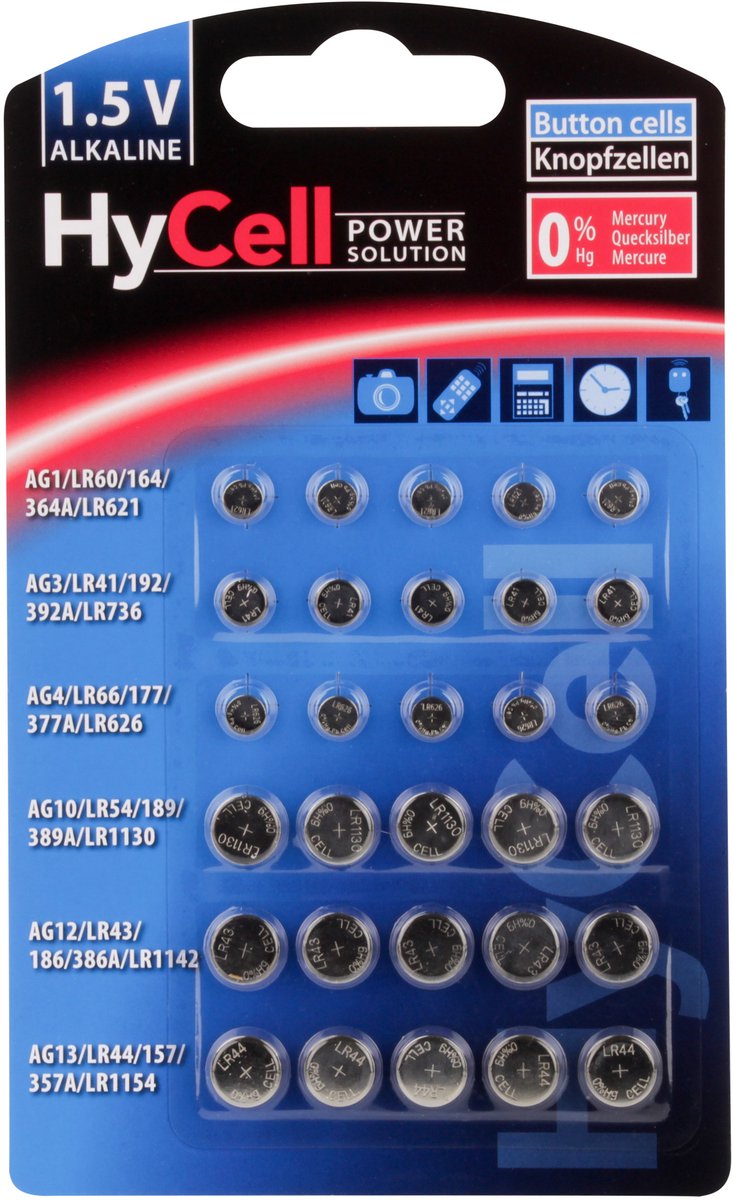 HyCell Knappcells-set 30 st