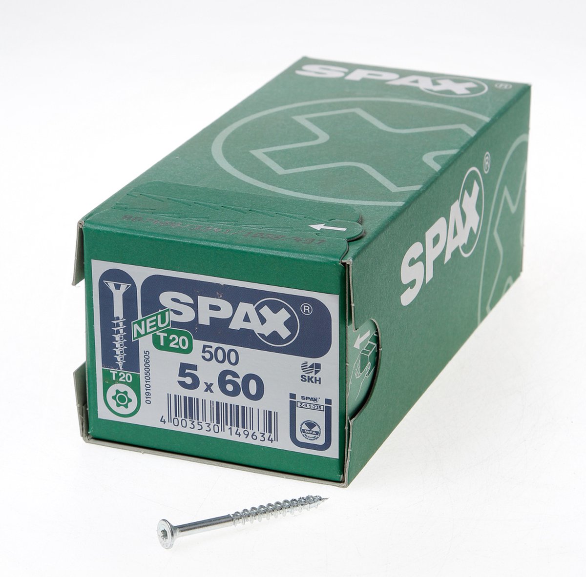 SPAX 1191010500605 R 88091 Senkkopf/T-STAR Träskruv 5 mm 60 mm T-STAR plus Stål WIROX 500 st