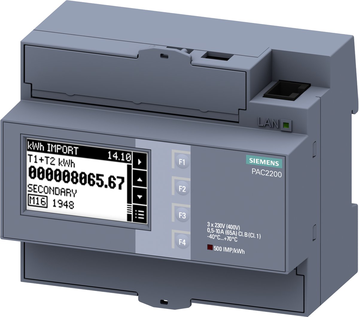 Siemens 7KM2200-2EA40-1JA1 Digital elmätare för DIN-skena