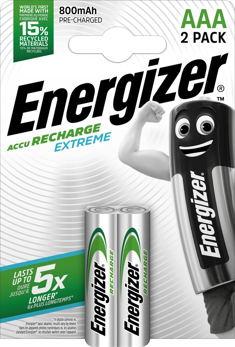 Energizer Extreme HR03 Laddbart batteri AAA (R03) NiMH 800 mAh 1.2 V 2 st