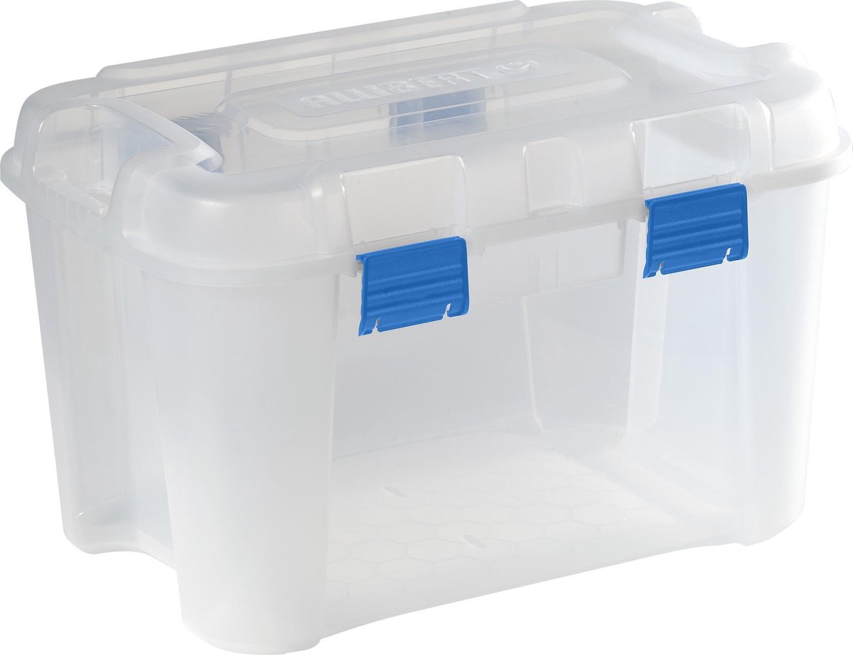 Curver 243696 Förvaringslåda TOTEM Box 60L, transparent / blau stapelbar Transparent, Blå 1 st